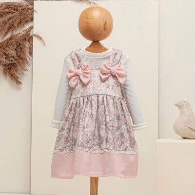 Wholesale Baby Girls 2-Piece Blouse and Dress Set 6-18M Babymuz 2009-5061 Blanced Almond