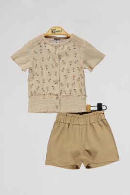 Little Girls All in One Under Shorts - Khaki - 2 