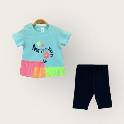 Wholesale Baby Girls 2-Piece T-Shirt and Capri Set 6-18M Algiy Mini 2047-3500TK Mint Green 