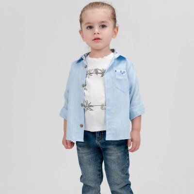 Wholesale Boy 3 Pieces Shirt T-shirt Torusers Set Suit 5-8Y Cool Exclusive 2036-22647 - Cool Exclusive