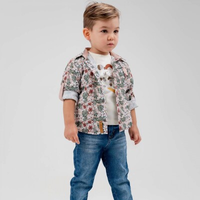 Wholesale Boy 3 Pieces Shirt T-shirt Trousers Set Suit 5-8Y Cool Exclusive 2036-22617 - Cool Exclusive