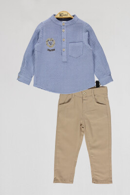 Wholesale Boys 2-Piece Shirt and Pants Set 2-5Y Kumru Bebe 1075-4055 - Kumru Bebe