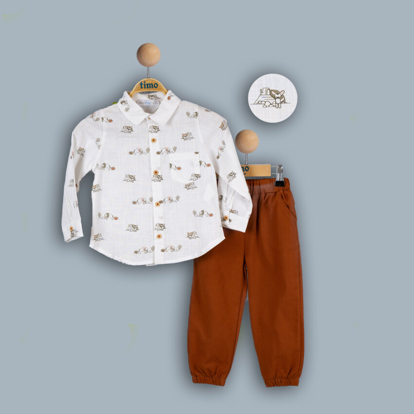 Wholesale Boys 2-Piece with Shirt and Pants Set 2-5Y Timo 1018-TE4DT042243012 - 2