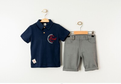 Wholesale Boys 2-Pieces T-shirt and Short Set 1-4Y Cool Exclusive 2036-23406 Navy 