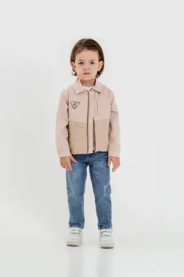 Wholesale Boys 3-Pieces Jacket, Shirt and Pants Set 1-4Y Cool Exclusive 2036-28070 Salmon Color 