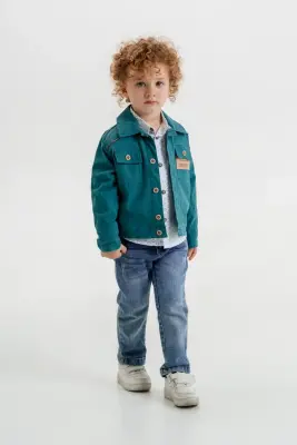 Wholesale Boys 3-Pieces Jacket, Shirt and Pants Set 1-4Y Cool Exclusive 2036-28076 Oil