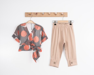 Wholesale Girl Conneting Set Suit 3-7Y Moda Mira 1080-7090 Light Orange 