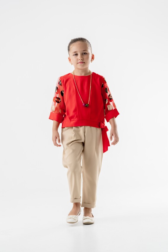 Wholesale Girls 2-Piece Blouse and Pants Set 8-12Y Moda Mira 1080-7022 - 6