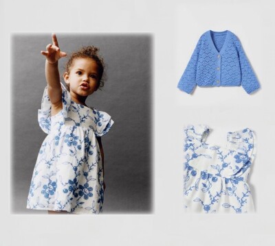 Wholesale Girls 2-Piece Cardigan and Dress Set 2-8Y KidsRoom 1031-6074 - KidsRoom