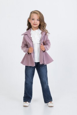 Wholesale Girl's 3-Piece Cashmere Jacket Jeans Pants Shirt Set 2-6Y Miss Lore 1055-5713 - Miss Lore