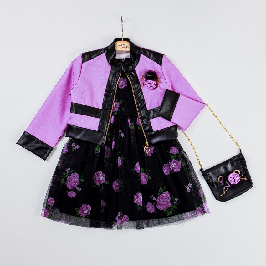 Wholesale Girls 3-Piece Jacket, Dress and Bag Set 2-6Y Miss Lore 5317 Miss Lore 1055-5317 - 2