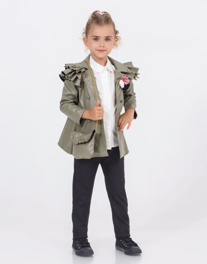 Wholesale Girls 3-Pieces Bag Jacket, Shirt and Pants Set 2-6Y Miss Lore 1055-5200 - 1