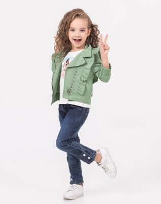 Wholesale Girls 3-Pieces Jacket, T-shirt and Denim Pants Set 2-6Y Miss Lore 1055-5604 - Miss Lore