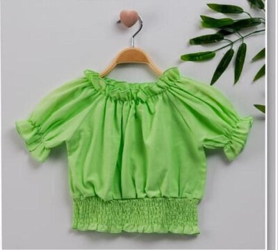 Wholesale Girls Blouse 7-10Y Büşra Bebe 1016-221074 Green