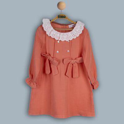 Wholesale Girls Dress 2-5Y Timo 1018-TK4DÜ044236152 pinkish orange