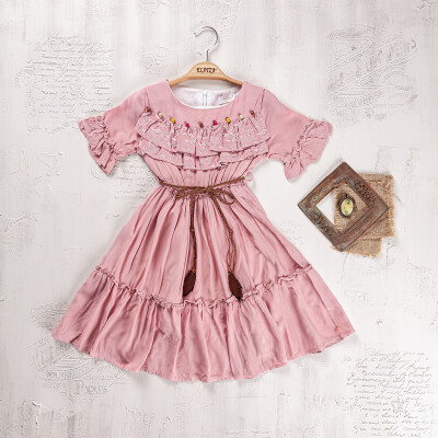 Wholesale Girls Dress 9-12Y Elayza 2023-2237 Blanced Almond