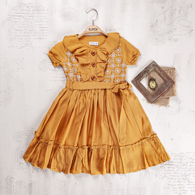 Wholesale Girls Dress 9-12Y Elayza 2023-2243 Mustard