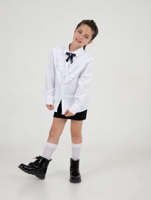 Wholesale Girls School Formal Shirt 7-10Y Büşra Bebe 1016-24221 - Büşra Bebe