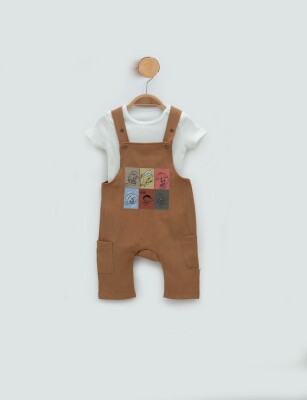 Wholesale Unisex Baby 2-Piece Overalls and T-Shirt Set 3-12M Minicorn 2018-2353 - Minicorn